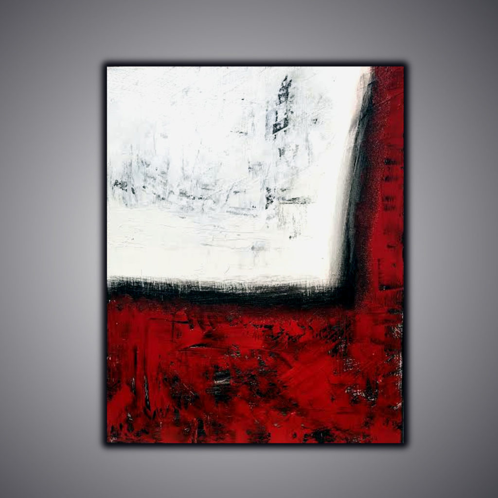 Red Abstract Art on Canvas - Only You