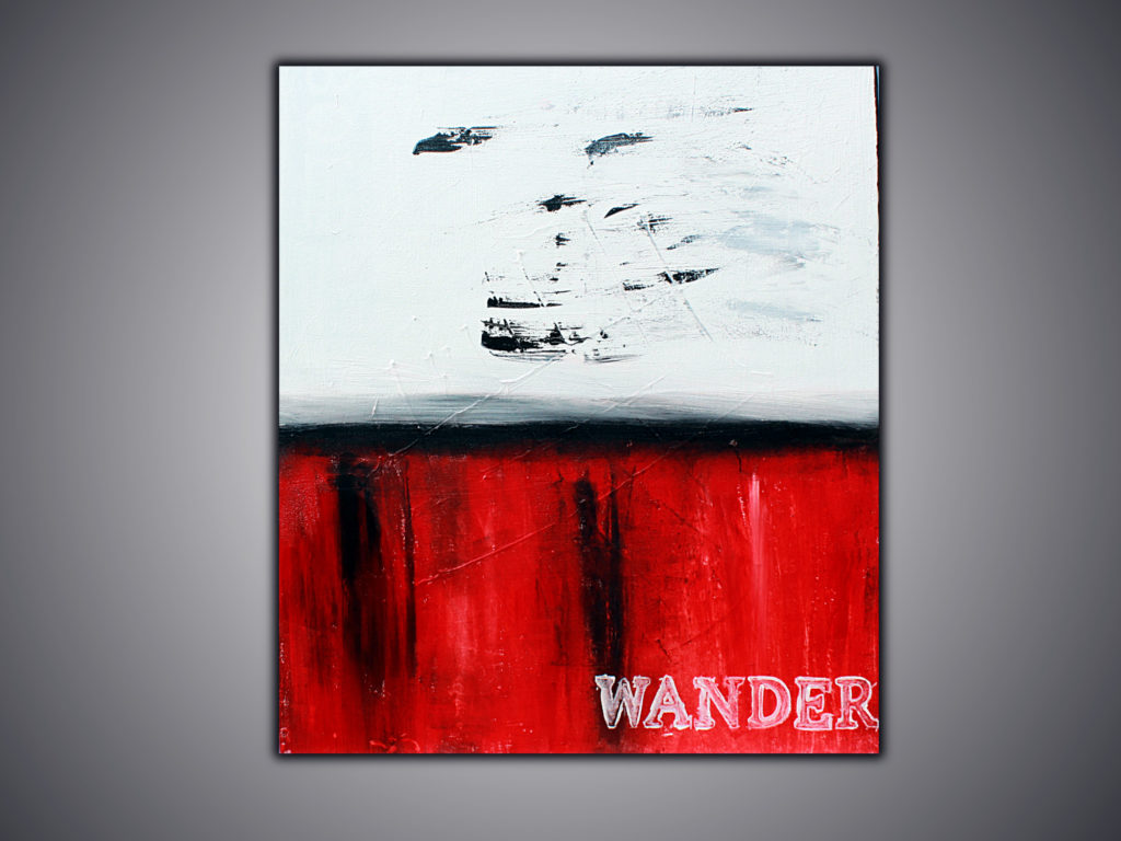Large Red Abstract Painting on Canvas - Wander