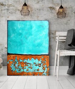 Blue brown Abstract painting