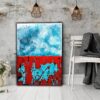 Layered Red Blue abstract art