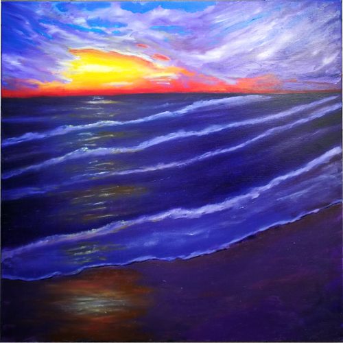 PuRPLE Seascape painting on canvas
